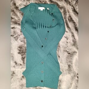 Vince Teal Ribbed Cardigan XS